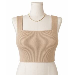 Shein Beige Tank Crop Top - Size Large